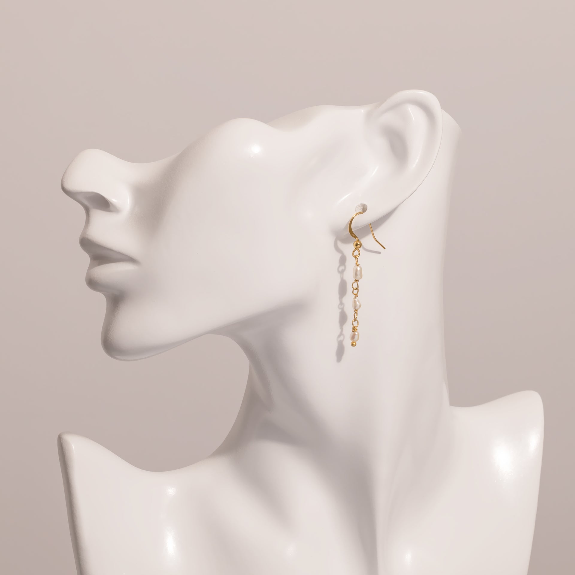 18K Gold Dipped Pearl Chain Drop Earrings