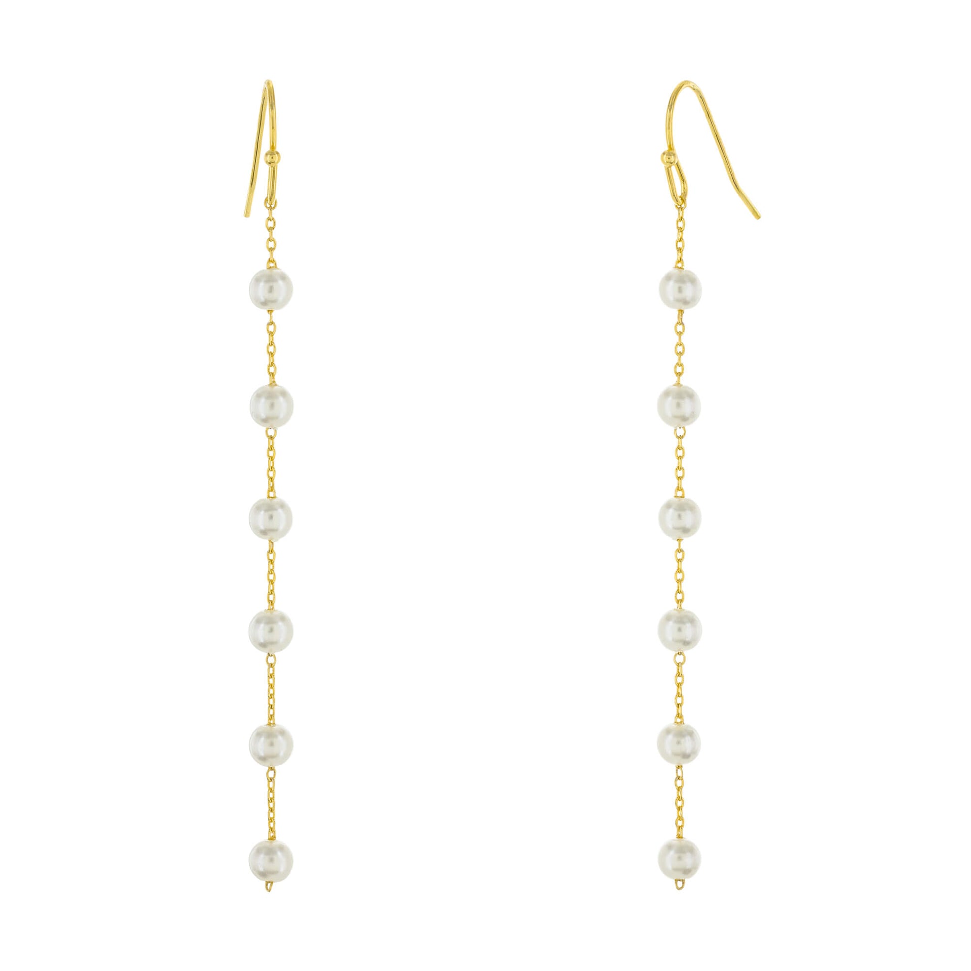 18K Gold Dipped Pearl Chain Drop Earrings
