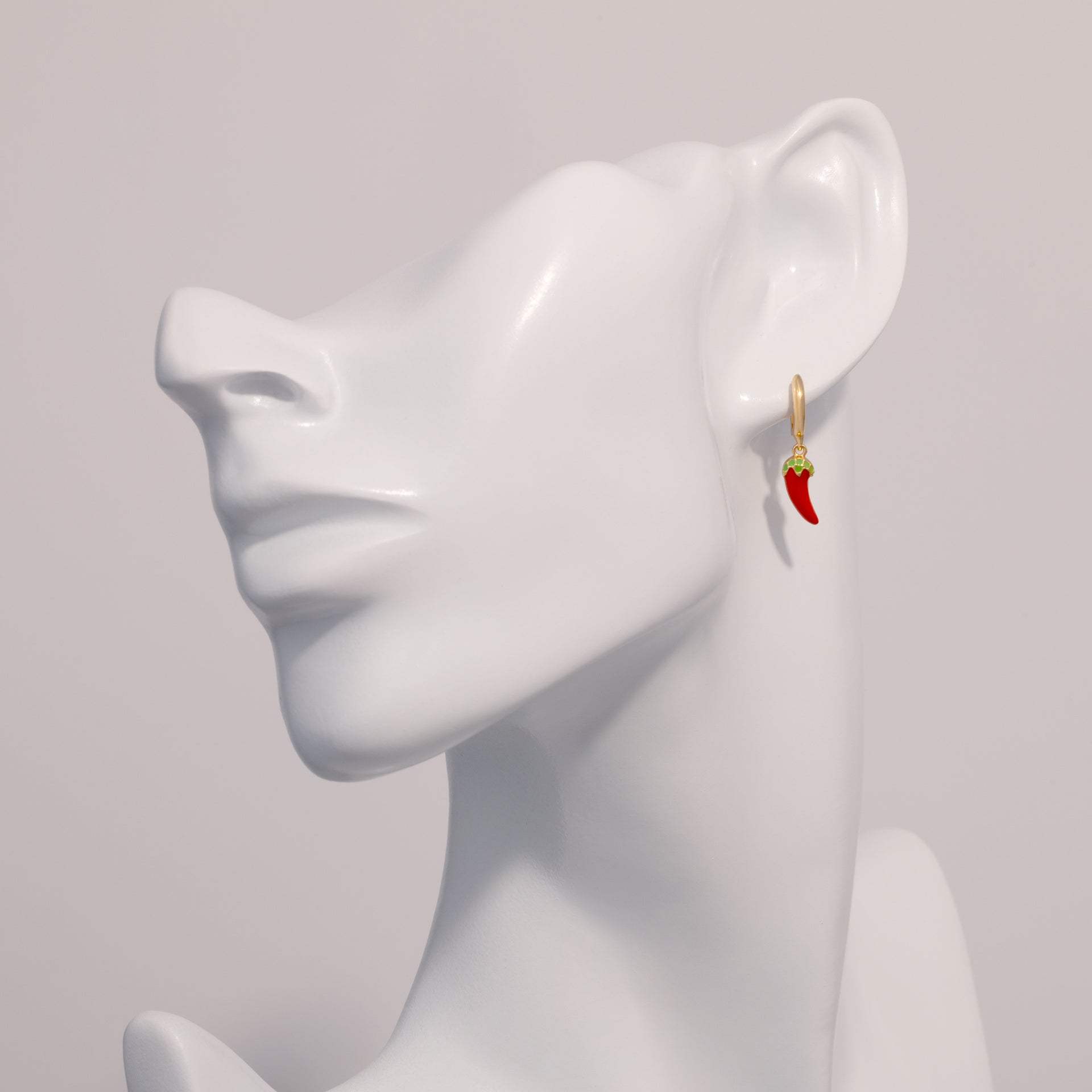 18K Gold Dipped Pepper Huggie Earrings with CZ