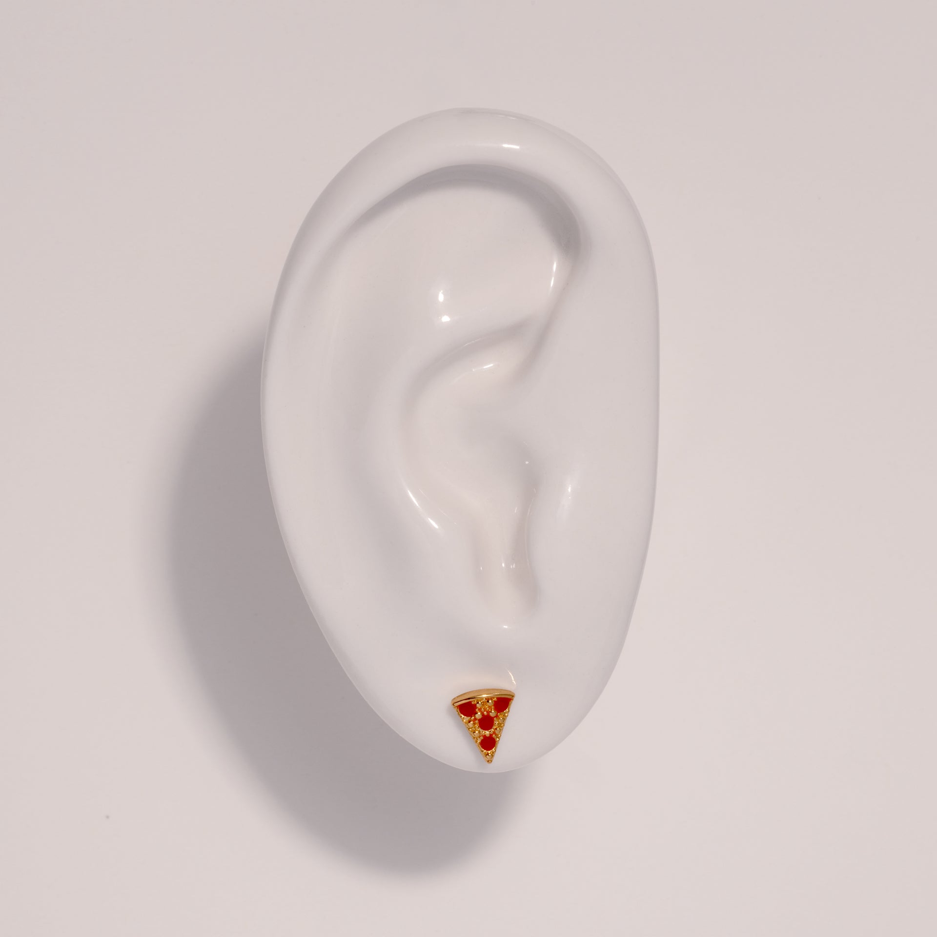 18K Gold Dipped Pizza Stud Earrings