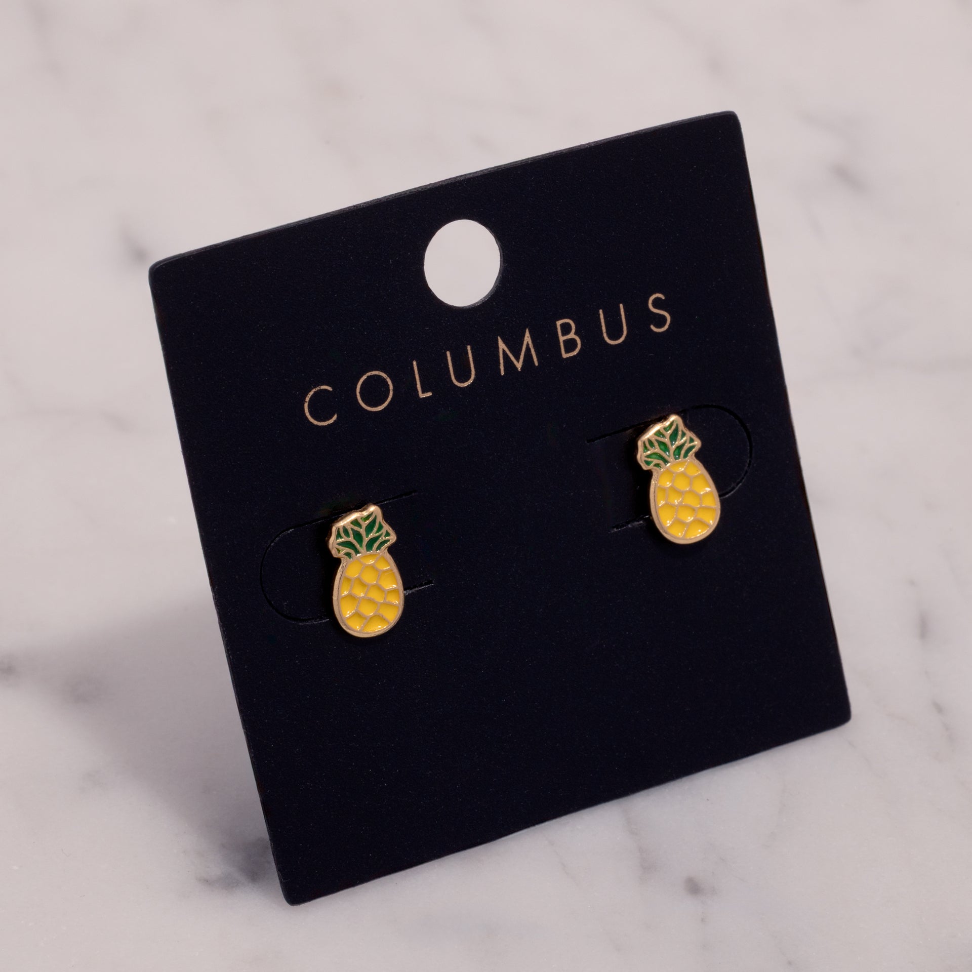 18K Gold Dipped Pineapple Stud Earrings