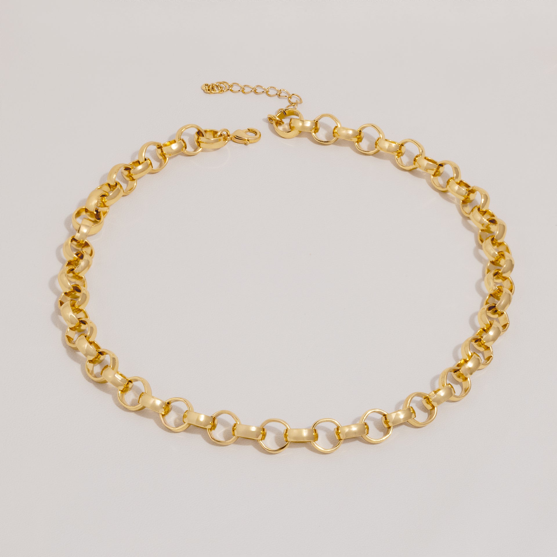 18K Gold Dipped Rolo Cable Link Necklace
